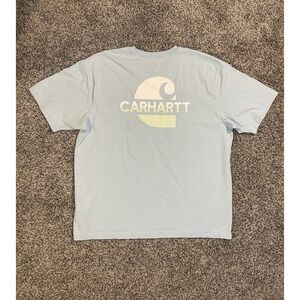 Carhartt Blue Mens XL Loose Fit Graphic Pocket T Shirt